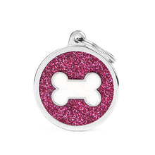 Load image into Gallery viewer, SHINE &quot;BIG CIRCLE PINK GLITTER WHITE BONE&quot;
