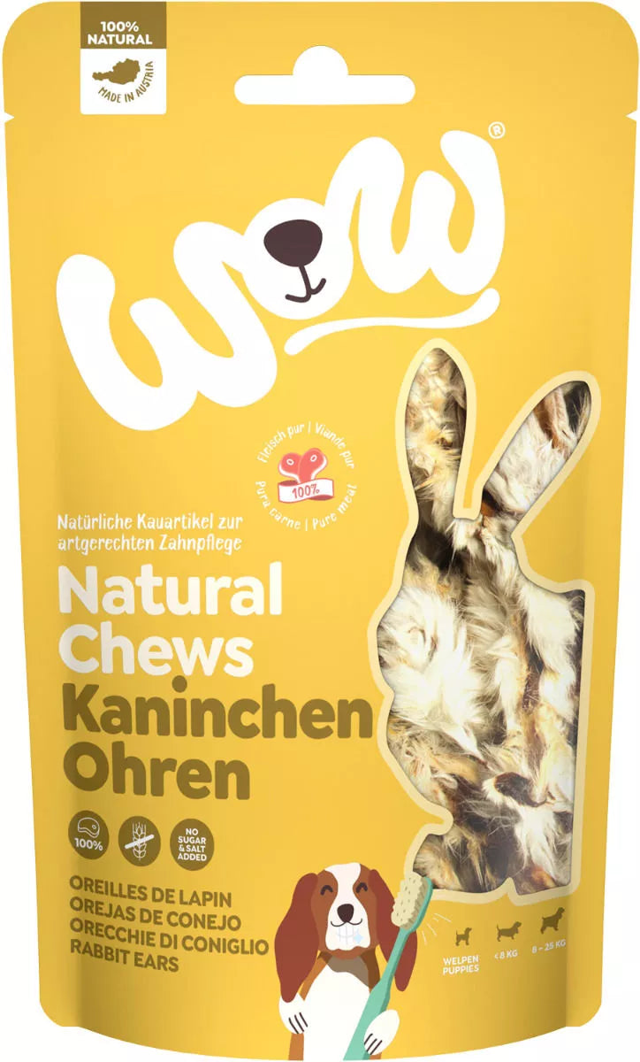 WOW - NATURAL CHEWS - RABBIT EARS WITH HAIR